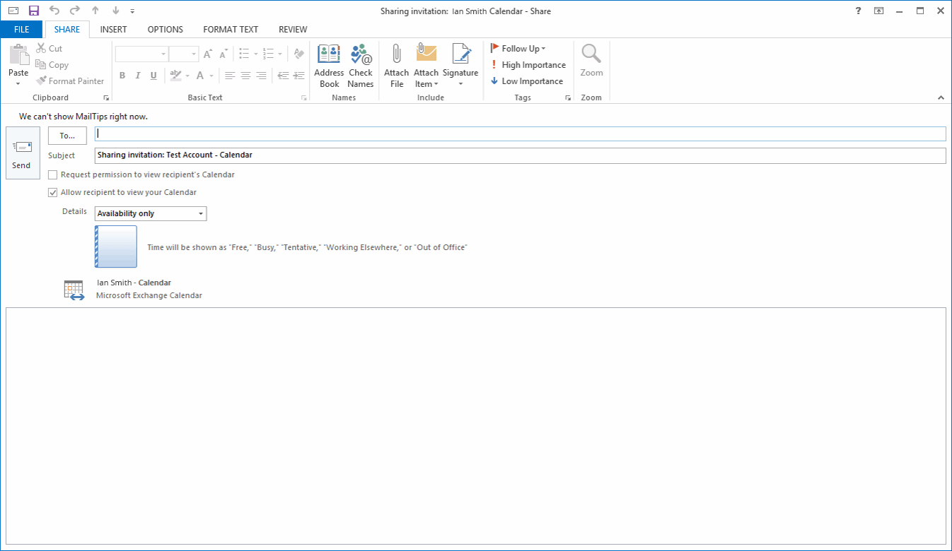 Share Calendar Outlook (PC Windows) 2