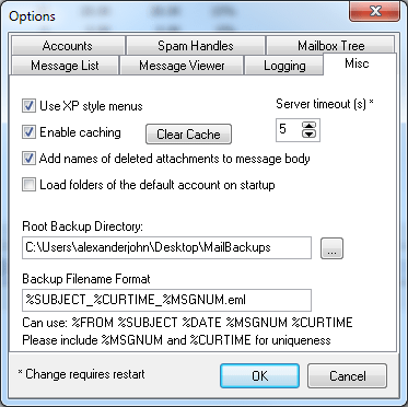 IMAPSize Configure Backup Directory Location IMAPSize Configure Backup Directory Location