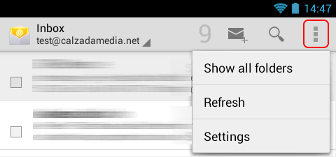 Android Email Settings Menu Android Email Settings Menu
