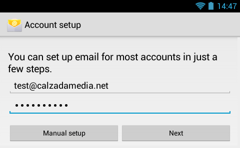 Android IMAP Account Start Android IMAP Account Start