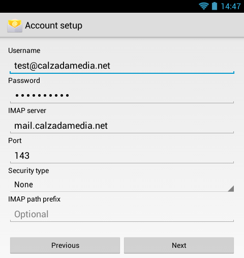 Android Email App IMAP Settings Android Email App IMAP Settings