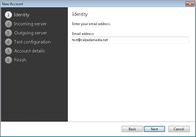 eM Client New Account Wizard Step 1 - Identity eM Client New Account Wizard Step 1 - Identity