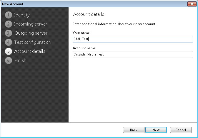 eM Client New Account Wizard Step 3 - Account Details eM Client New Account Wizard Step 3 - Account Details