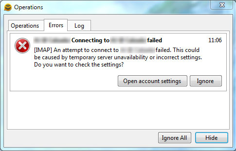 eM Client IMAP Connection Error eM Client IMAP Connection Error
