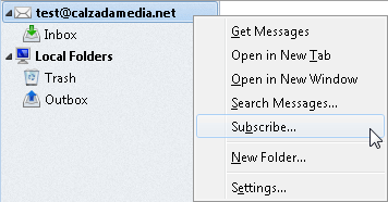 Mozilla Thunderbird IMAP Folder Subscribe 1 Mozilla Thunderbird IMAP Folder Subscribe 1