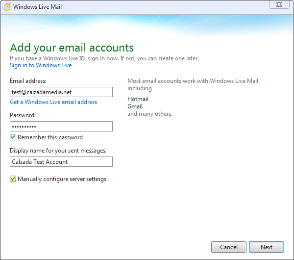 Windows Live Mail Step 2 Windows Live Mail Step 2