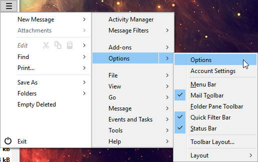 Removing the Mozilla Thunderbird signature separator - Step 1