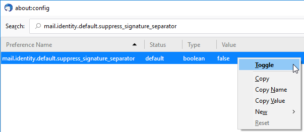 Removing the Mozilla Thunderbird signature separator - Step 6b