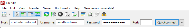 Filezilla Quick Connection 1 Filezilla Quick Connection 1